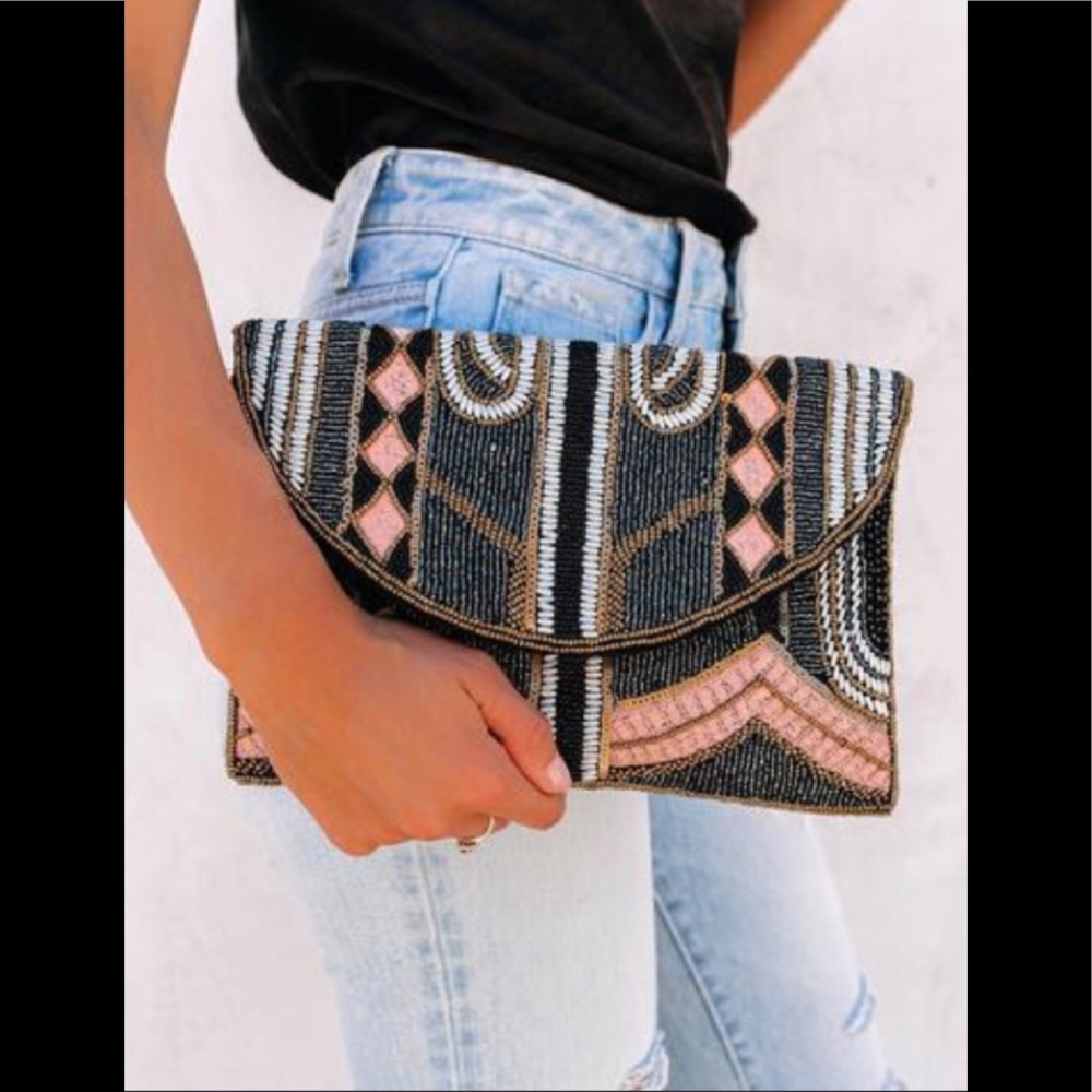 Twilight Handmade Beaded Crossbody Clutch NWT